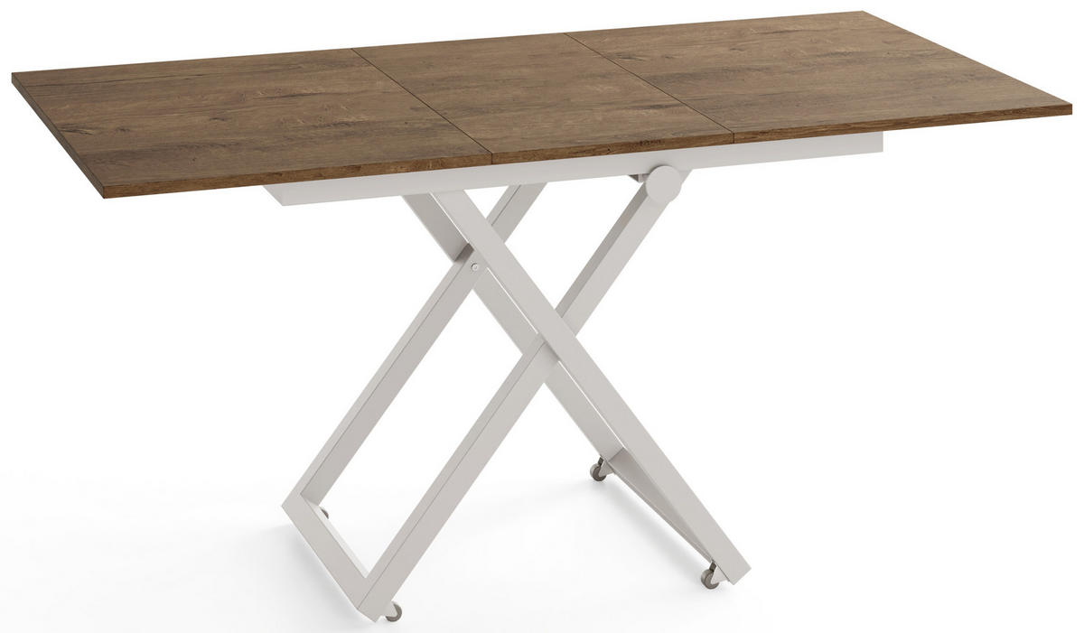 COUCHTISCH Axen höhenverstellbar ausziehbar, Eiche Braun Rustikal 120-160/80/38-75 cm - Kaschmir/Alteiche, Holzwerkstoff/Metall (80/160/75cm) - WFL GROUP