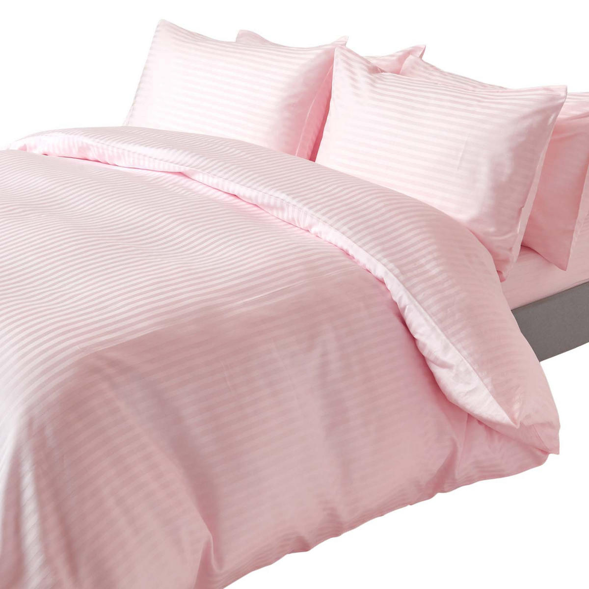 BETTWÄSCHE Damast Fadendichte 330 - Rosa, Textil (260/220cm) - Homescapes