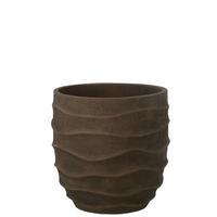 BLUMENTOPF WELLE + AUßENBEREICH SAND Braun - Braun, Stein (34.5/34cm) - J-Line