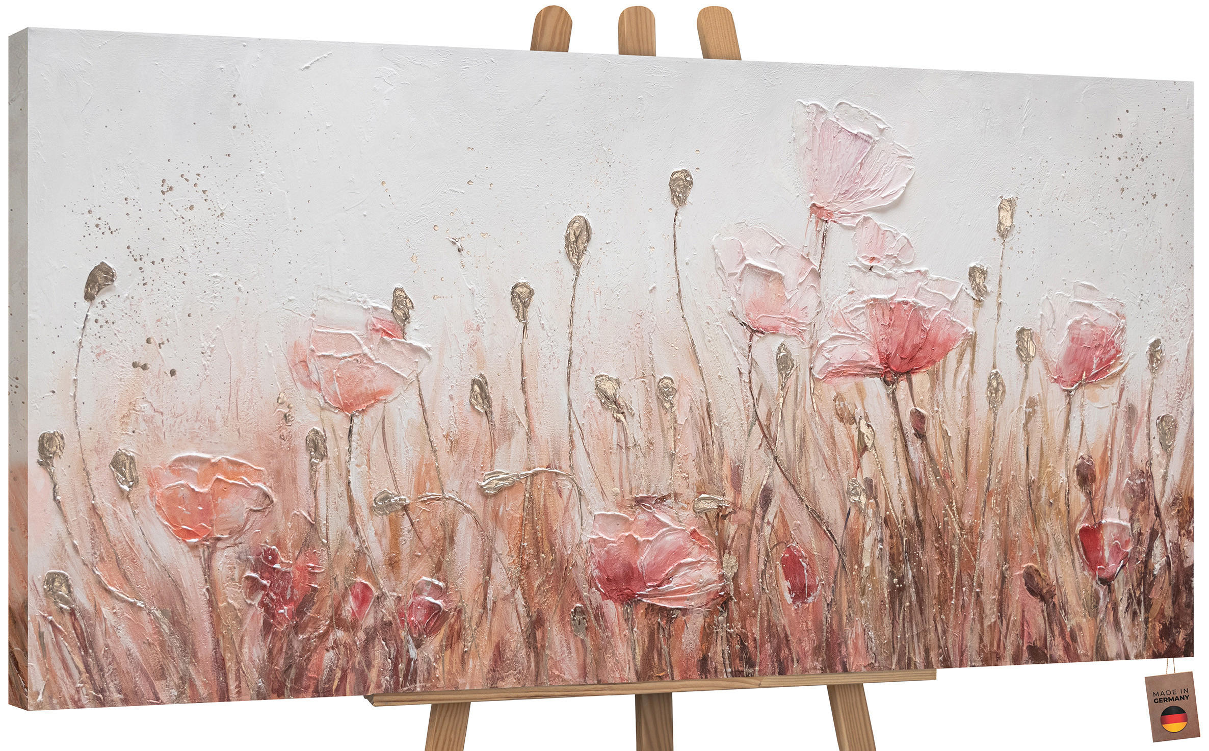 YS-art gallery Gemälde Rosa 160x80 cm