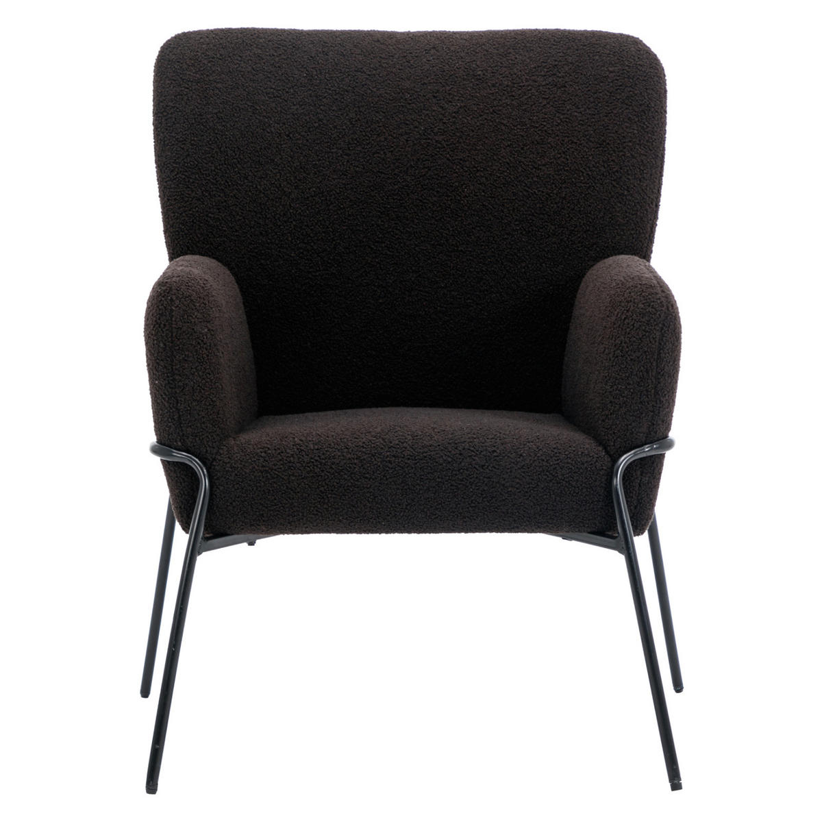 LOUNGESESSEL FREIA Teddy Schwarz - Schwarz, Textil (66/92/64cm) - SVITA