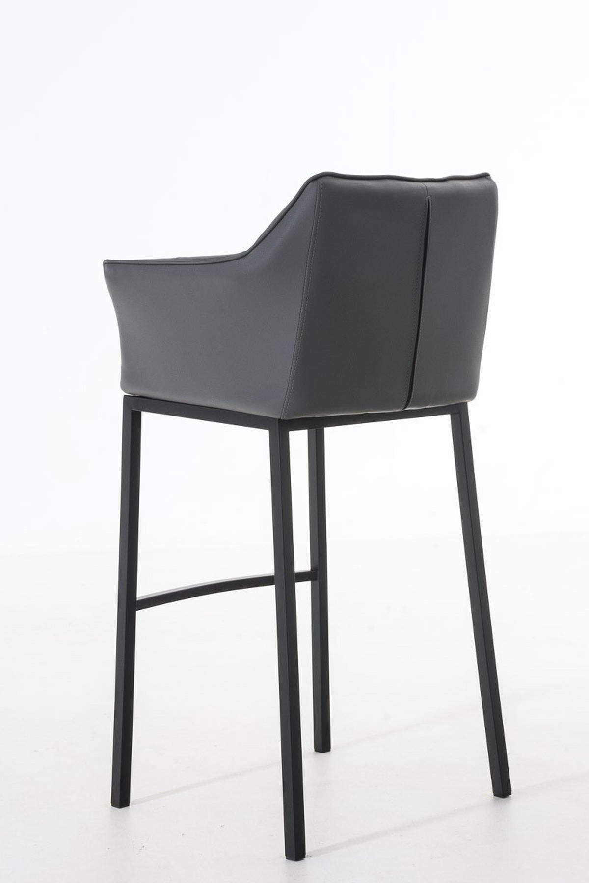 BARHOCKER Damaso 110x64x48 cm grau - Grau, Leder (64/110/48cm) - furnicato