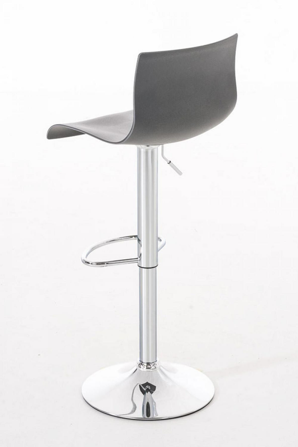 BARHOCKER 2er Set Kunststoff grau - Chromfarben/Grau, Kunststoff/Metall (39/84/36cm) - CLP