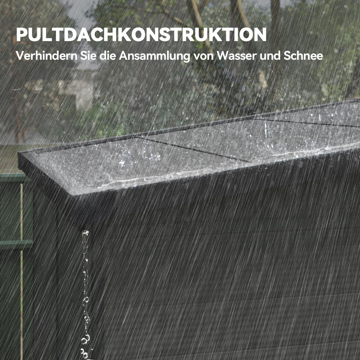 GERÄTEHAUS Kunststoff 3,24m² 190x191x215cm Geräteschuppen mit Pultdach Grau - Dunkelgrau, Kunststoff (190/215/191cm) - Outsunny