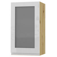 HÄNGESCHRANK Florence W2S/40 Eiche Artisan / RAL 9003 signalweiß HG 40 / 32,5 / 72cm - Türanschlag links - Weiß Hochglanz/Eiche Artisan, Holz/Holzwerkstoff (40/72/32.5cm) - Feldmann-Wohnen