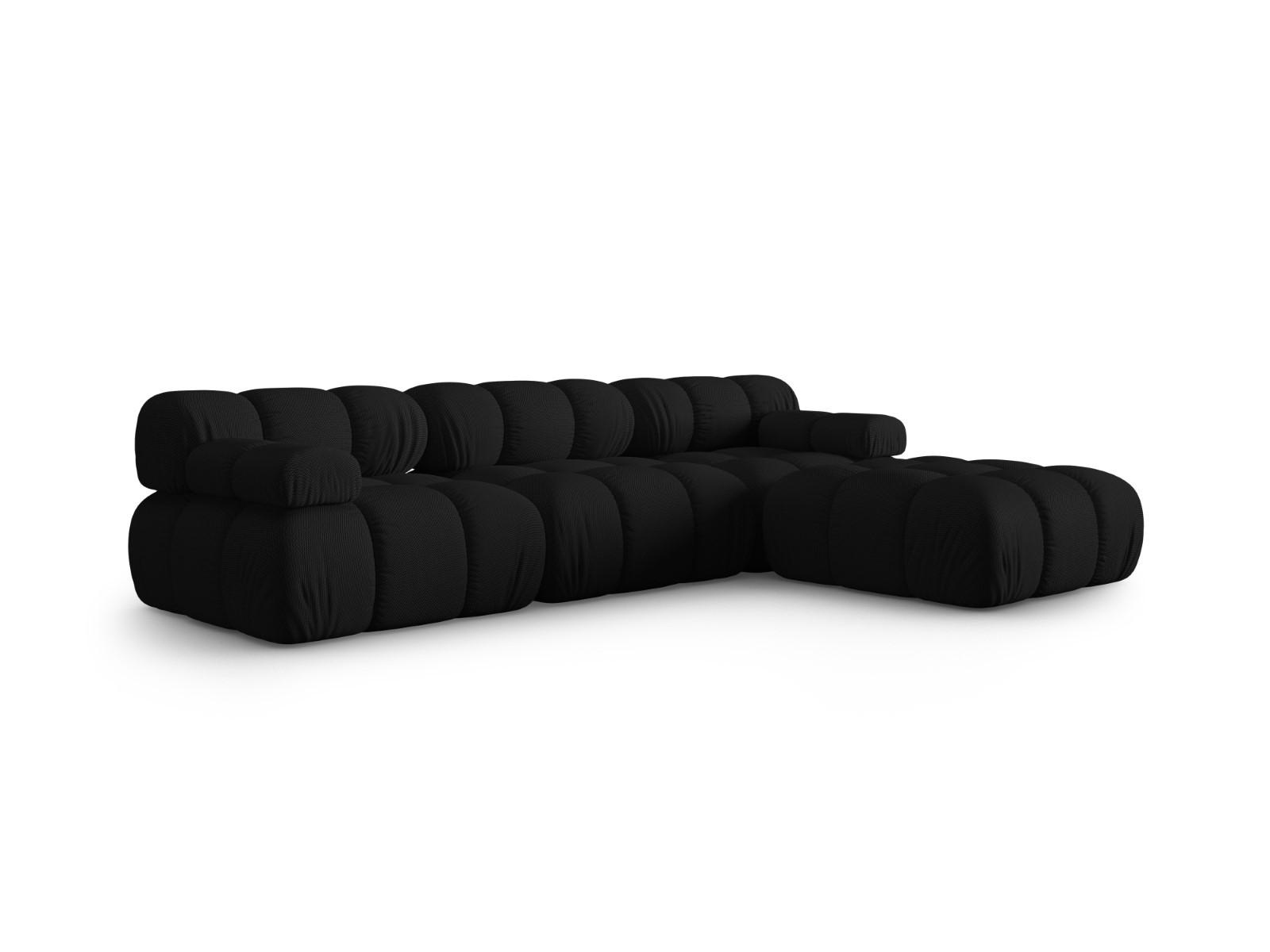 SOFA modular Bellis aus 3D-Stoff schwarz 4 Sitzplätze - Schwarz, Textil (188/70/282cm) - Micadoni