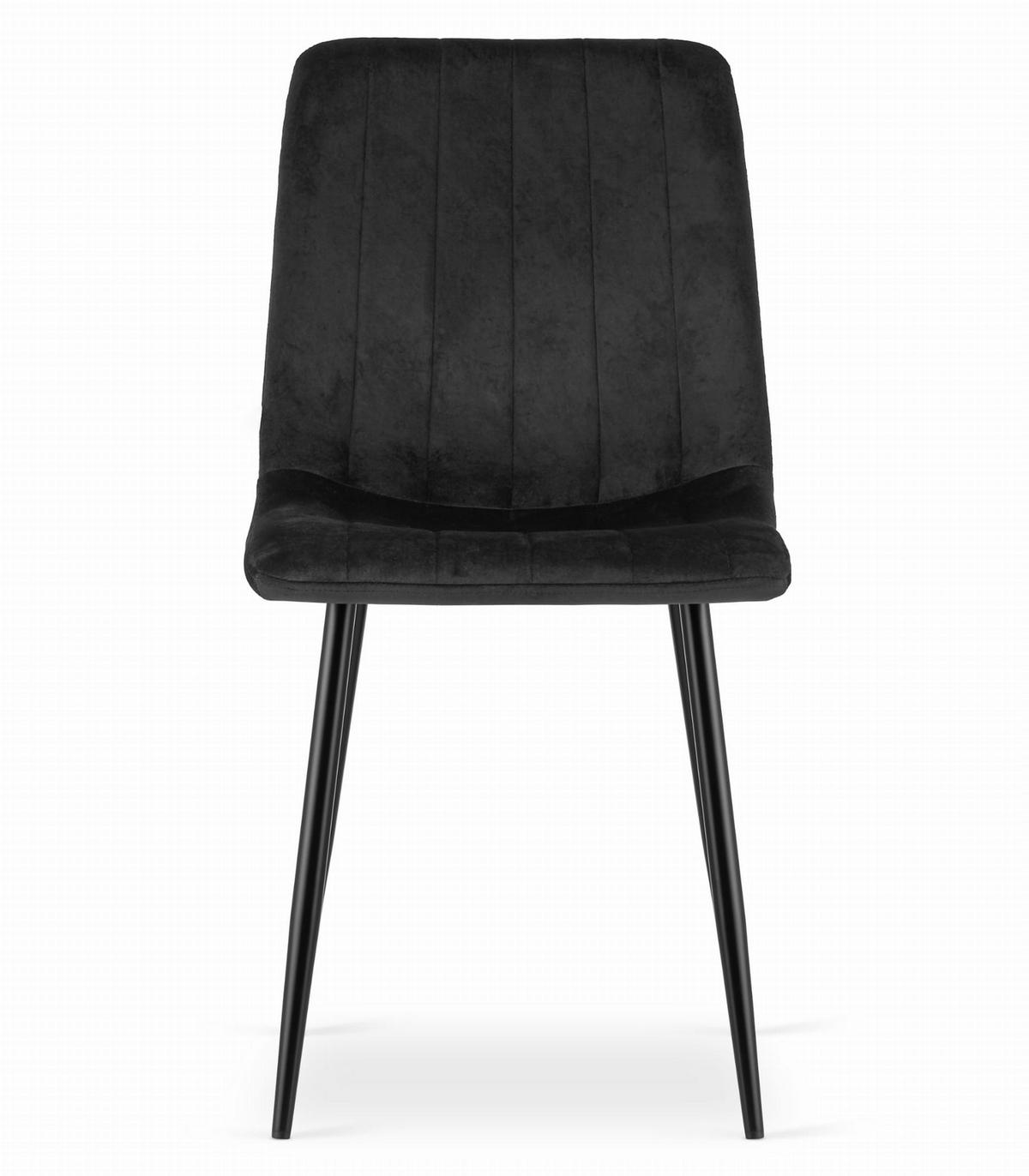 ESSZIMMERSTUHL JEWA schwarzer Sitz, schwarze Beine - Schwarz, Textil (43/90/51cm) - Valora