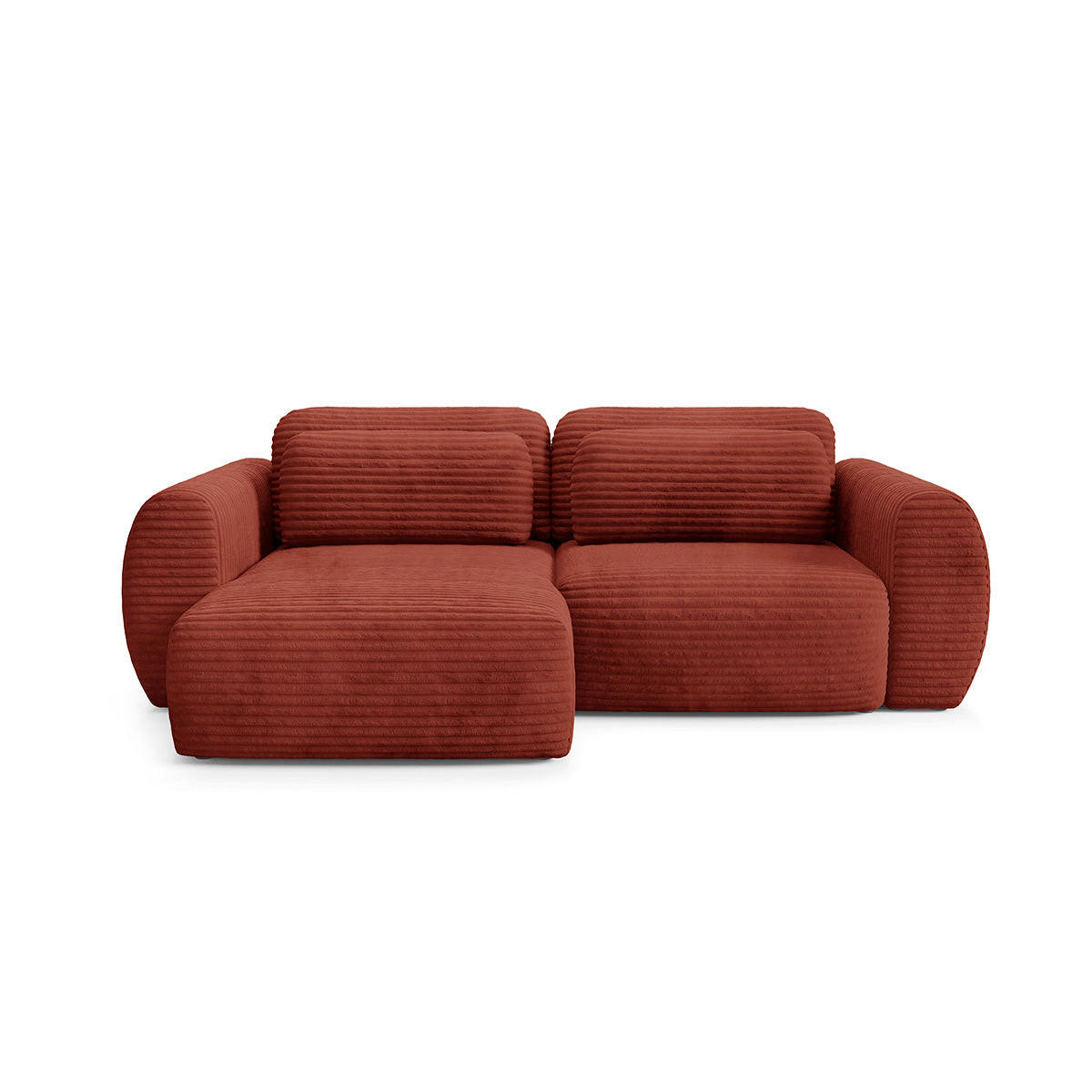 ECKSOFA Camilla 3 Sitzplätze Terracotta - Orange, Holz (270/165cm) - Petits-meubles