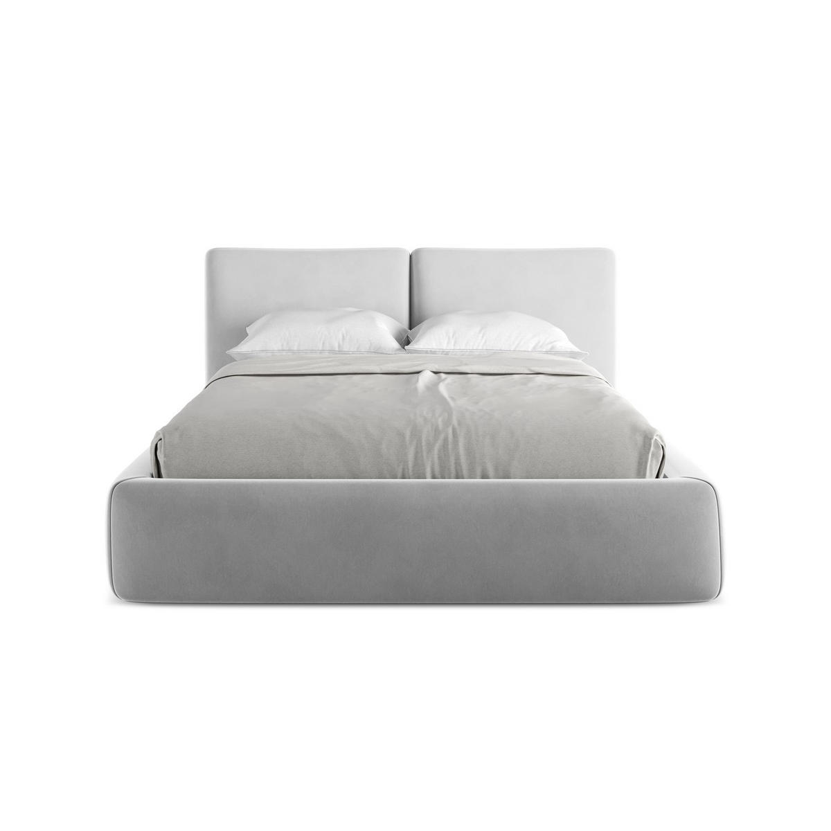 POLSTERBETT mit Bettkasten und Lattenrost 160x228 Grau - Schwarz/Grau, Kunststoff/Textil (140/200cm) - LaMiaSofa