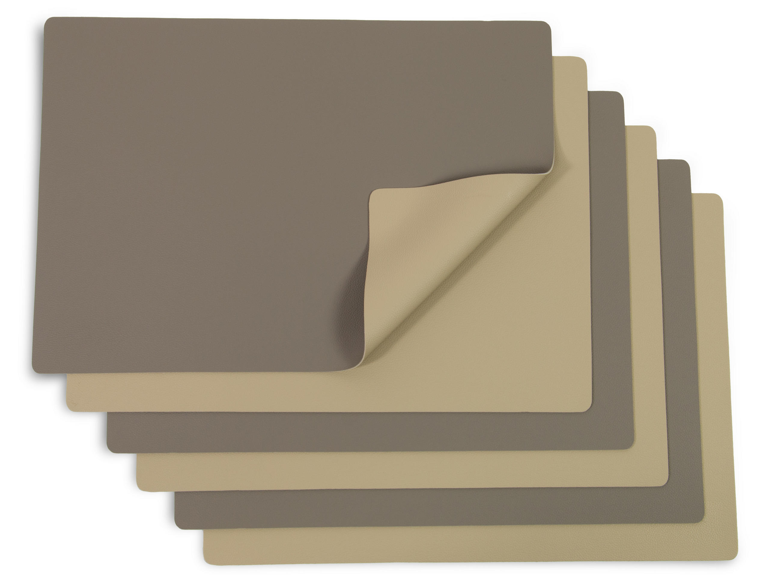 TISCHSET, 6er-Set, 30x42 cm, wasserdicht, aus PVC und Polyester, Braun - Taupe, Textil (42/30/1cm) - Zollner