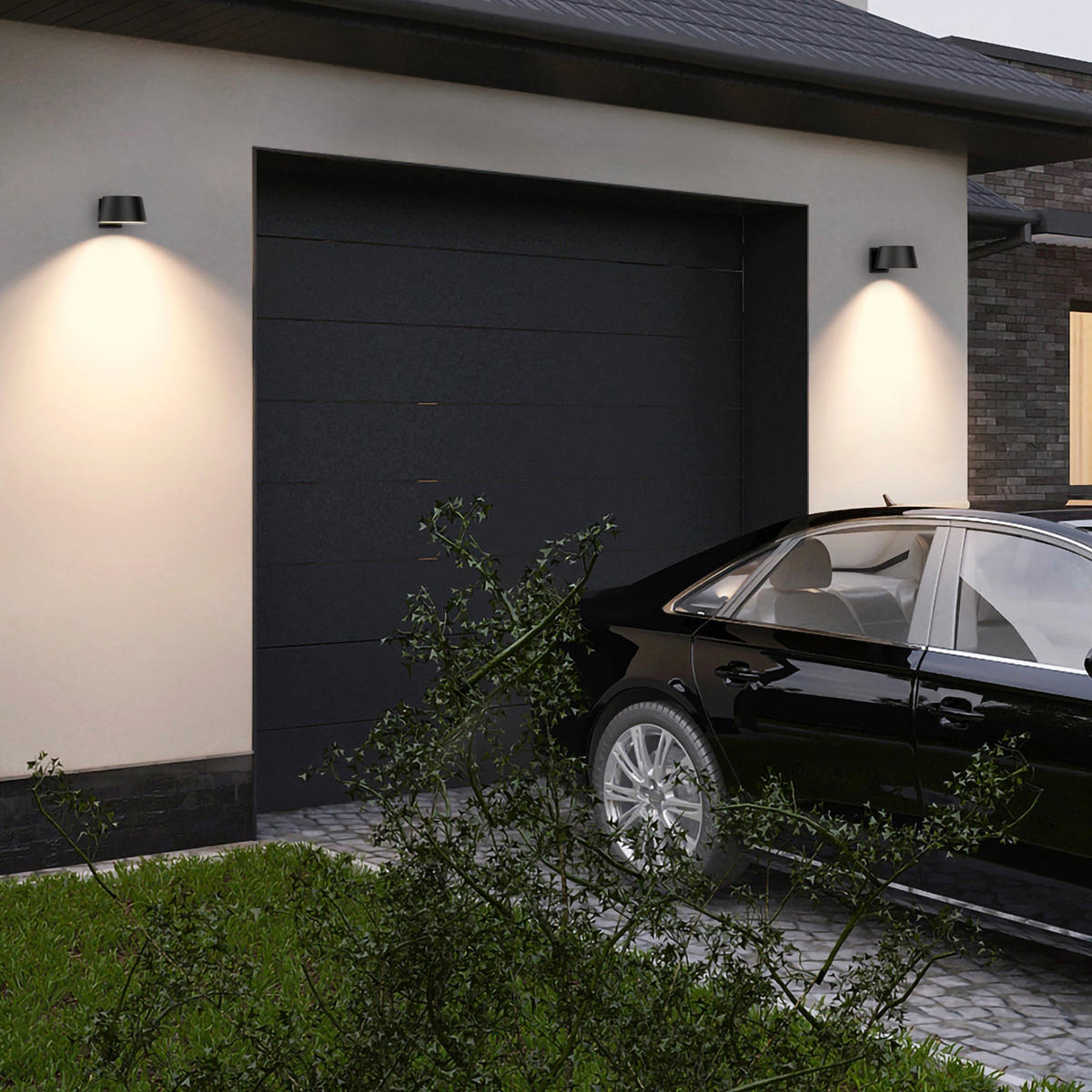 LOOPIN 1000LM Solar-Sensor-Wandleuchte - Schwarz, Kunststoff (21/17/10cm) - Lumisky