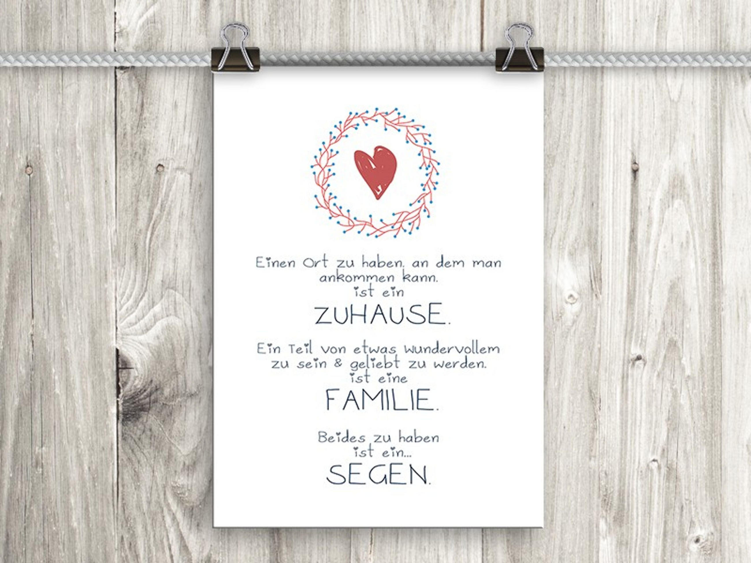 POSTER DIN A4 21x29,7 cm Spruch Familie Zuhause - Weiß, Papier (21/29.7/2cm) - artissimo