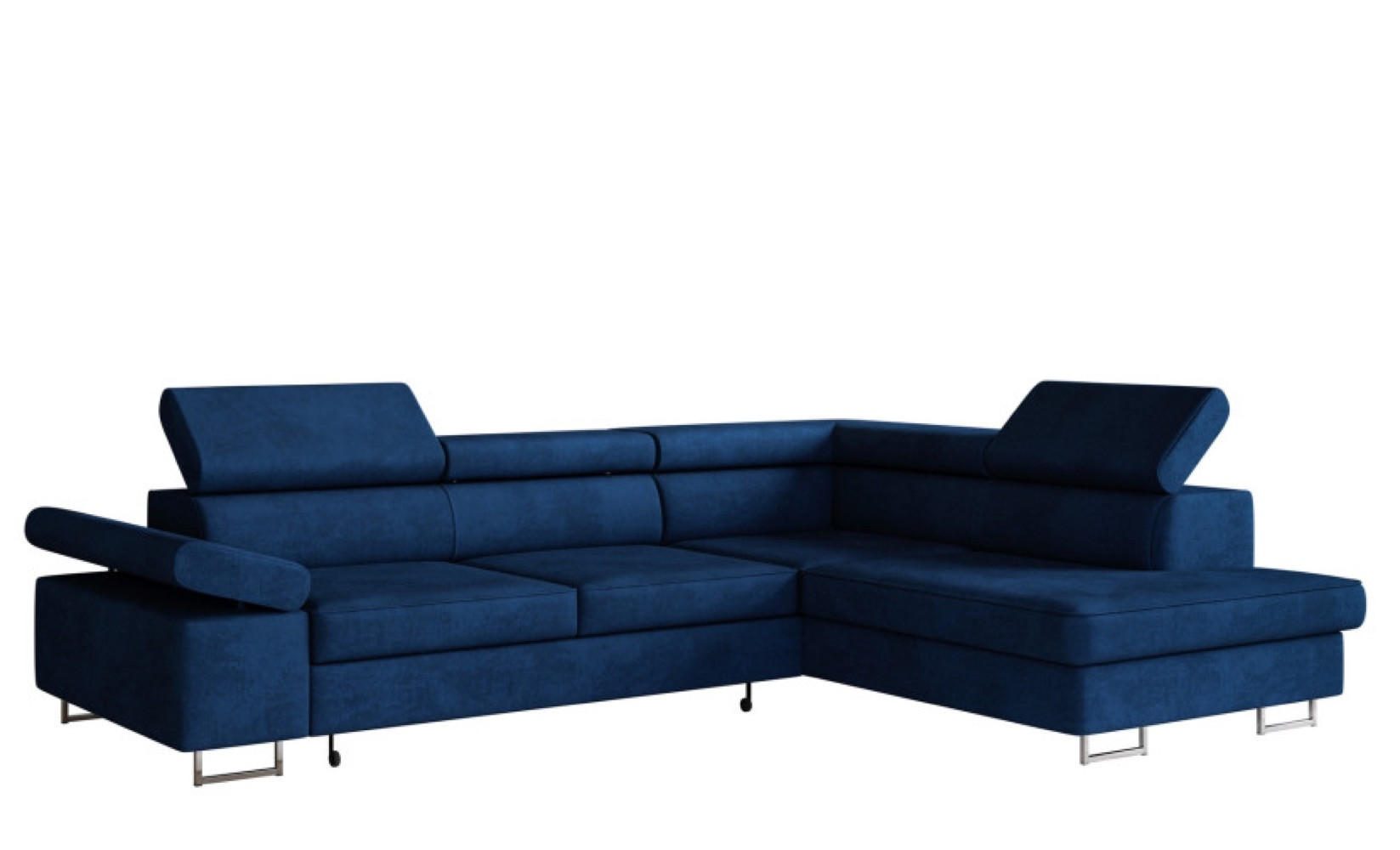 ECKSOFA Granat ALEX Mit Verstellbaren Kopfstützen Rechts - Blau/Dunkelblau, Textil (203/274cm) - Sepro Meble