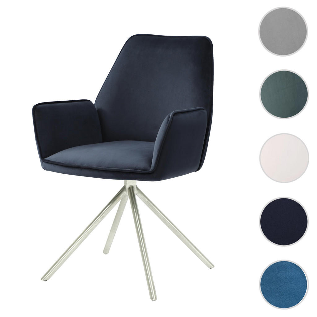 Thumbnail - MCW Esszimmerstuhl, Anthrazit, Blau, Silber, Textil, 60x86x60 cm, Esszimmer, Stühle, Esszimmerstühle, Vierfußstühle