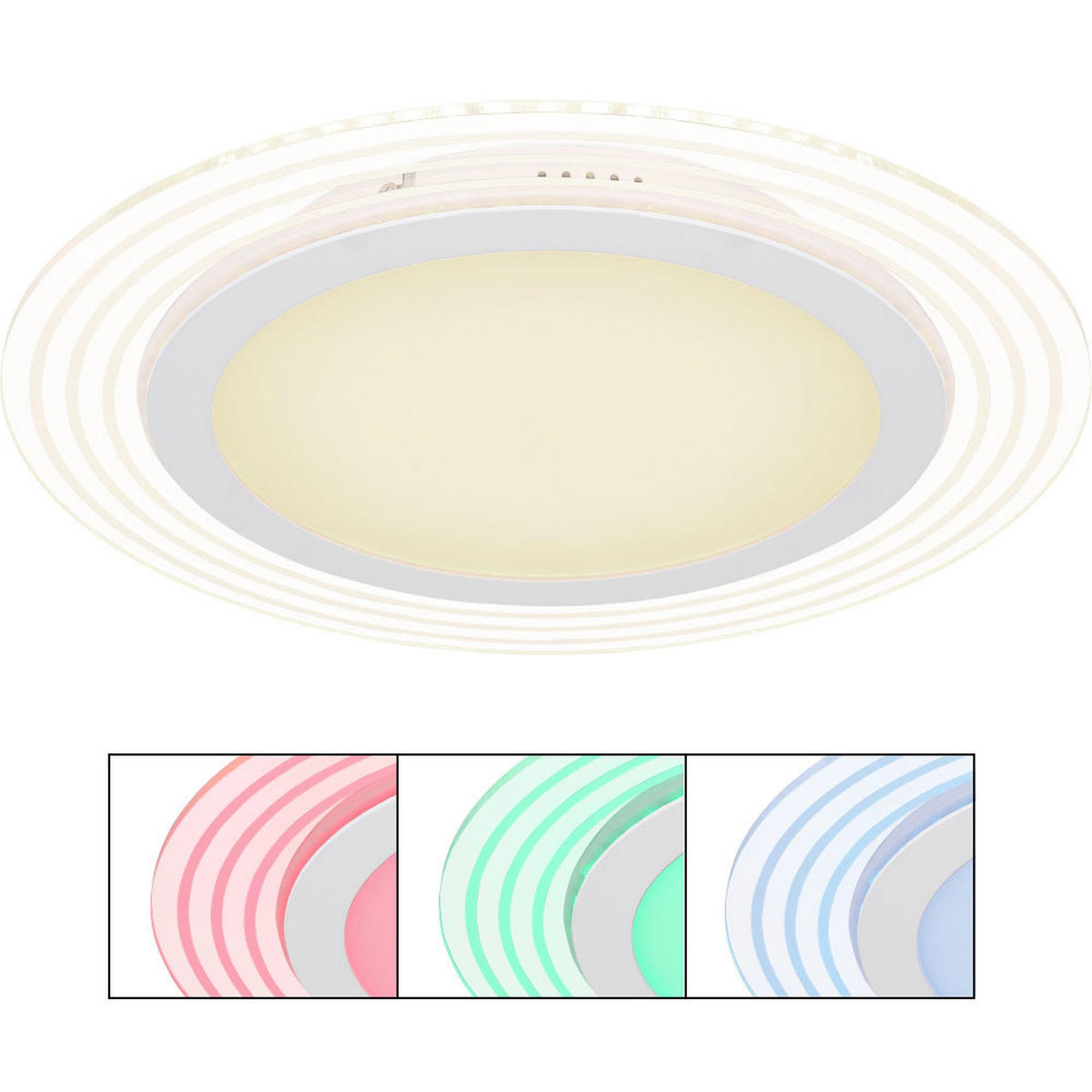 LED DECKENLEUCHTE Metall Weiß D 40 cm - Weiß, Metall (40/40/4.7cm) - Globo Lighting