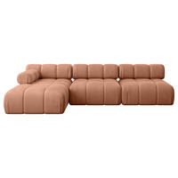 ECKSOFA modulares Sofa Razon-L2 - 285x160x70 cm Apricot Velours - Koralle, Holzwerkstoff/Textil (285/160cm) - ALTDECOR