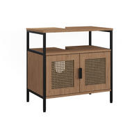 WASCHBECKENUNTERSCHRANK Linara, Eiche/Schwarz, 60 x 59 cm - Eichefarben/Schwarz, Holzwerkstoff (60/59/35cm) - Vicco