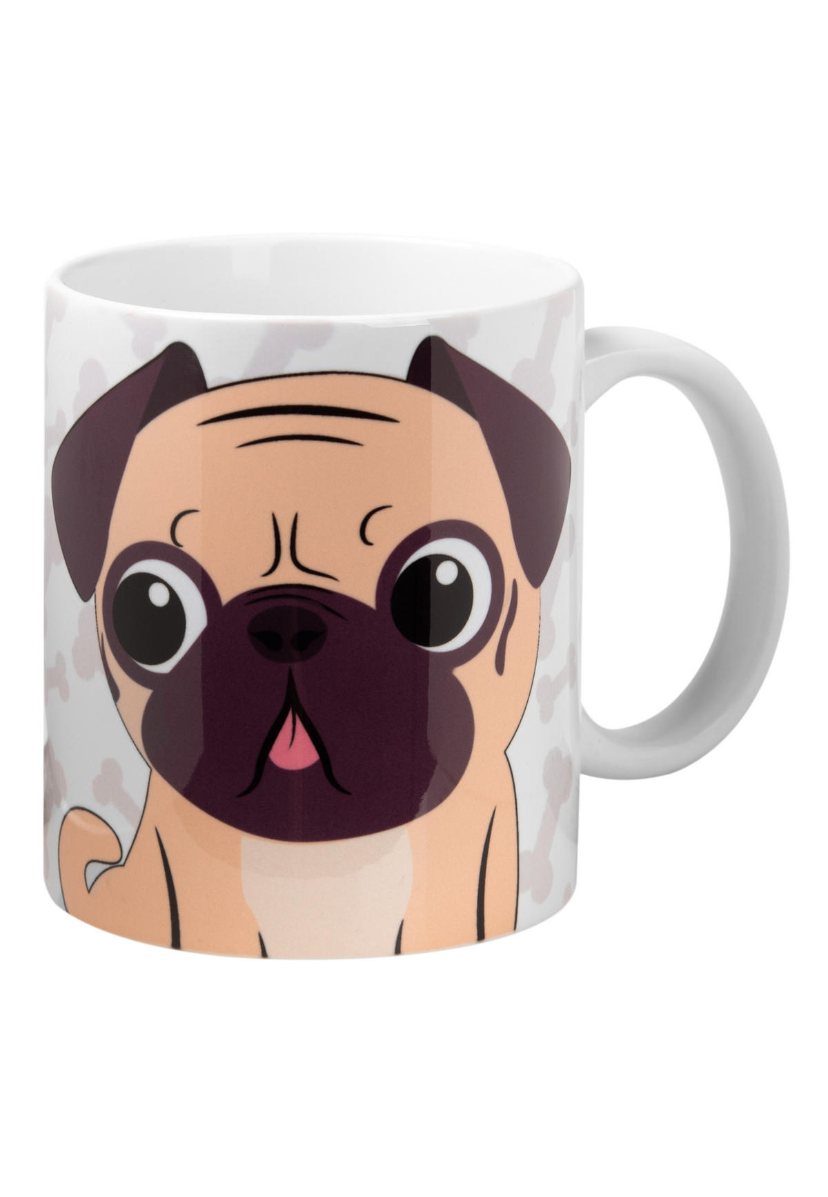 KAFFEEBECHER Bastian Bielendorfer Mops Otto! Mich gibt's nur mit Hund Weiß 320 ml - Weiß, Keramik (0.32L) - United Labels