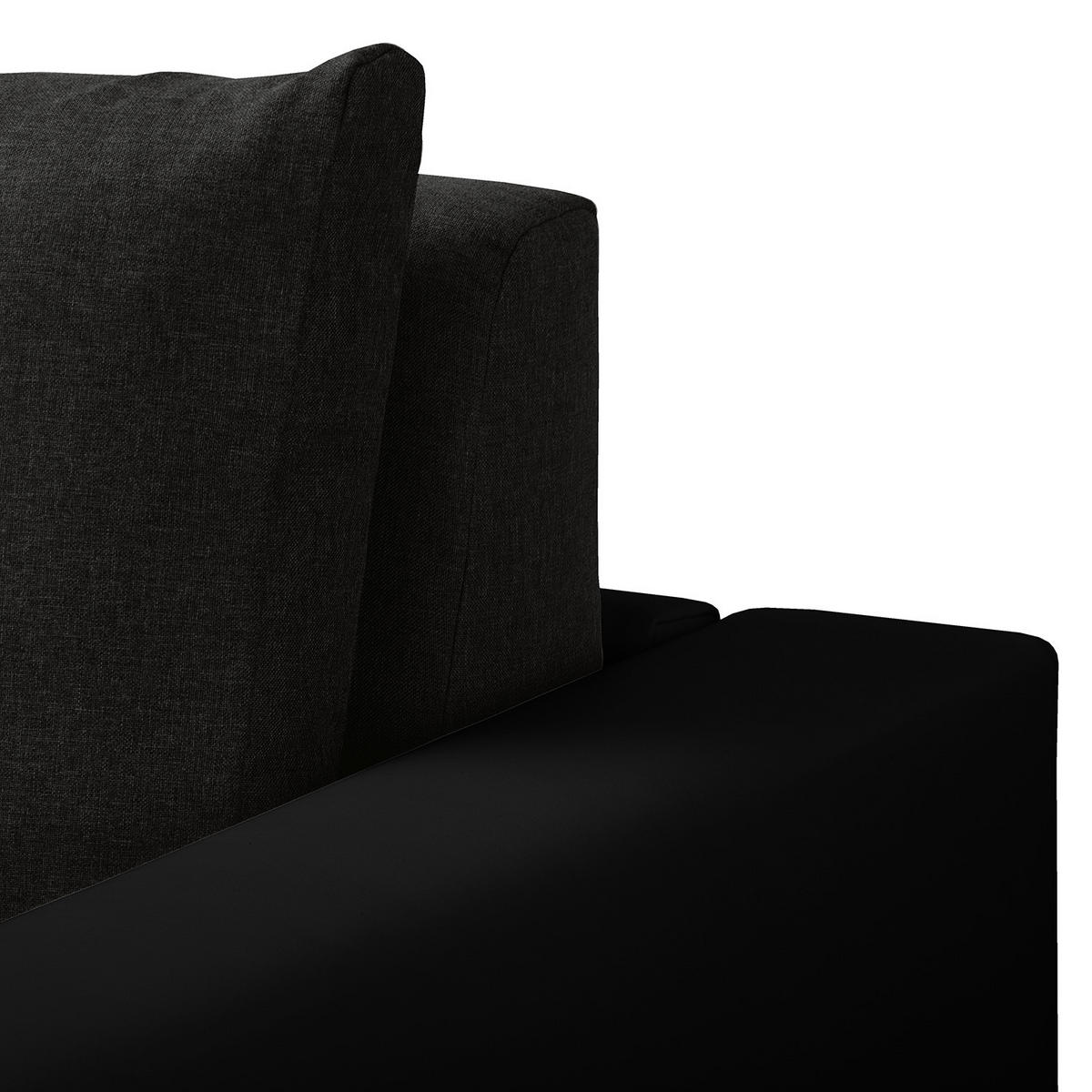 SCHLAFSOFA - Silberfarben/Schwarz, Kunststoff/Textil (173/90/90cm) - home24