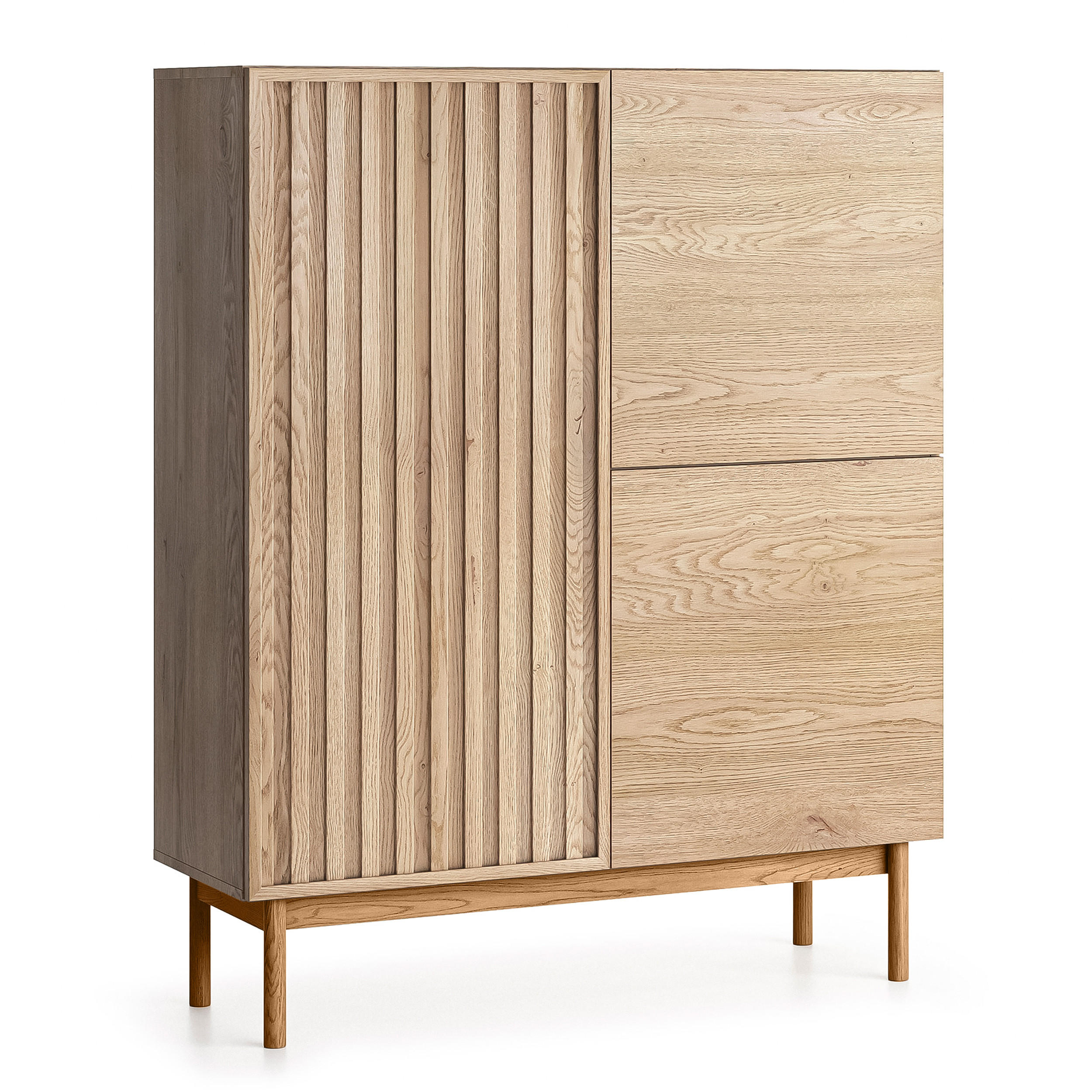 SIDEBOARD Santarco 3T Eiche Cremona 106/130/37 cm – 3-türig - Eichefarben, Holz/Holzwerkstoff (106/130/37cm) - AX Living