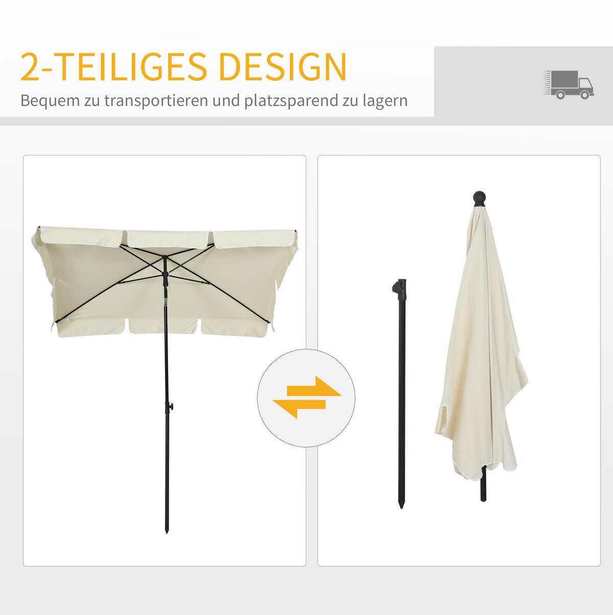 AMPELSCHIRM aus Stahl 294x294x250 cm in Blau mit Kurbel & Neigefunktion - Blau, Metall (294/294cm) - Modfu