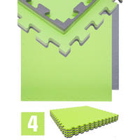 BODENSCHUTZMATTE 90x90x2 cm, Grün, 4er Set - Grün, Kunststoff (90/90/2cm) - eyepower