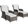 RATTAN SITZGRUPPE Benissa,mit Sicherheitsglasplatte,grau - Weiß/Grau, Kunststoff - tectake