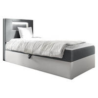 BOXBETT Gold Junior 1, Seite zum Öffnen des Bettkastens: Links - Weiß/Grau, Holz (90/200cm) - MIRJAN24