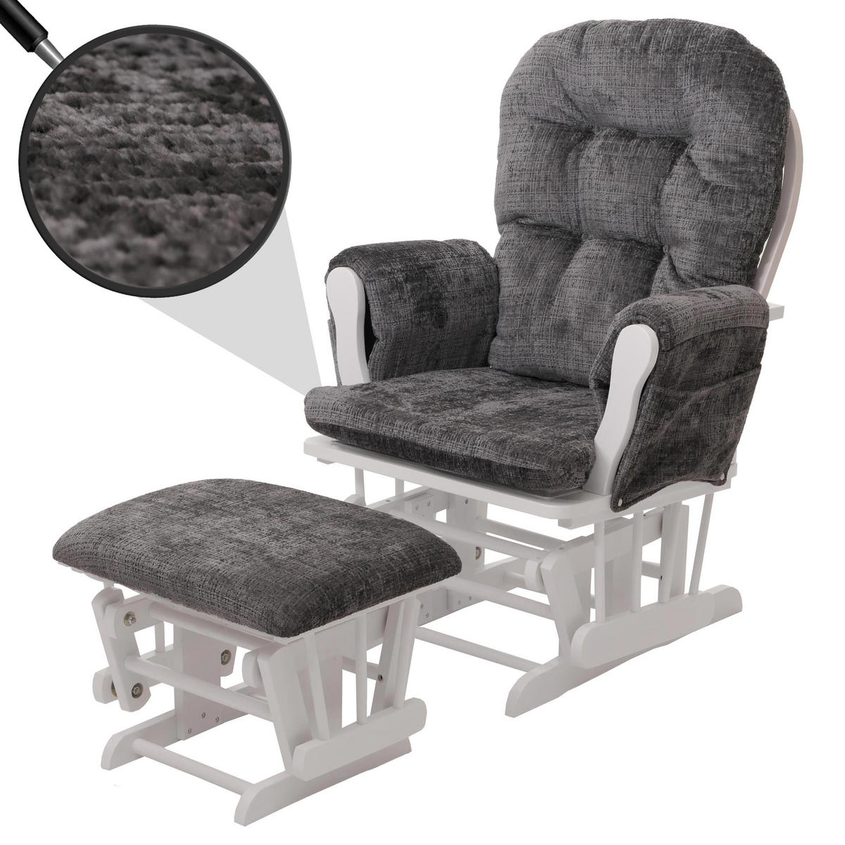 RELAXSESSEL Grau, Weiß - Weiß/Grau, Textil (75/100/71cm) - MCW
