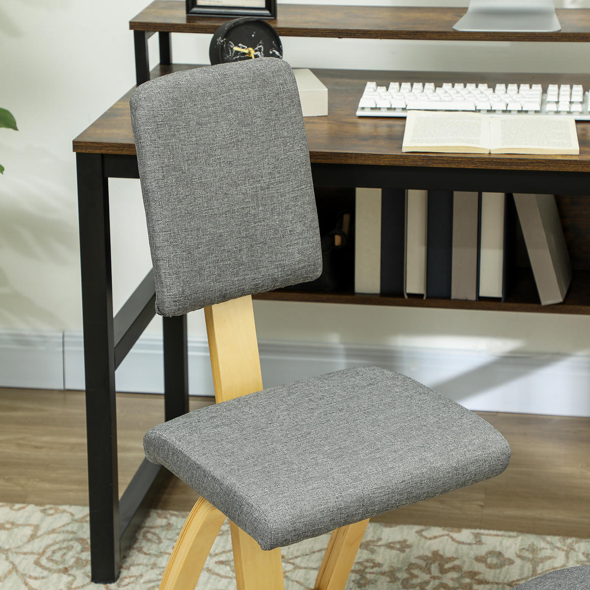 KNIESTUHL DE-05156 Ergonomisch, schaukelnd & rückenschonend Grau - Grau, Holz (51/93/84cm) - ComfortXL