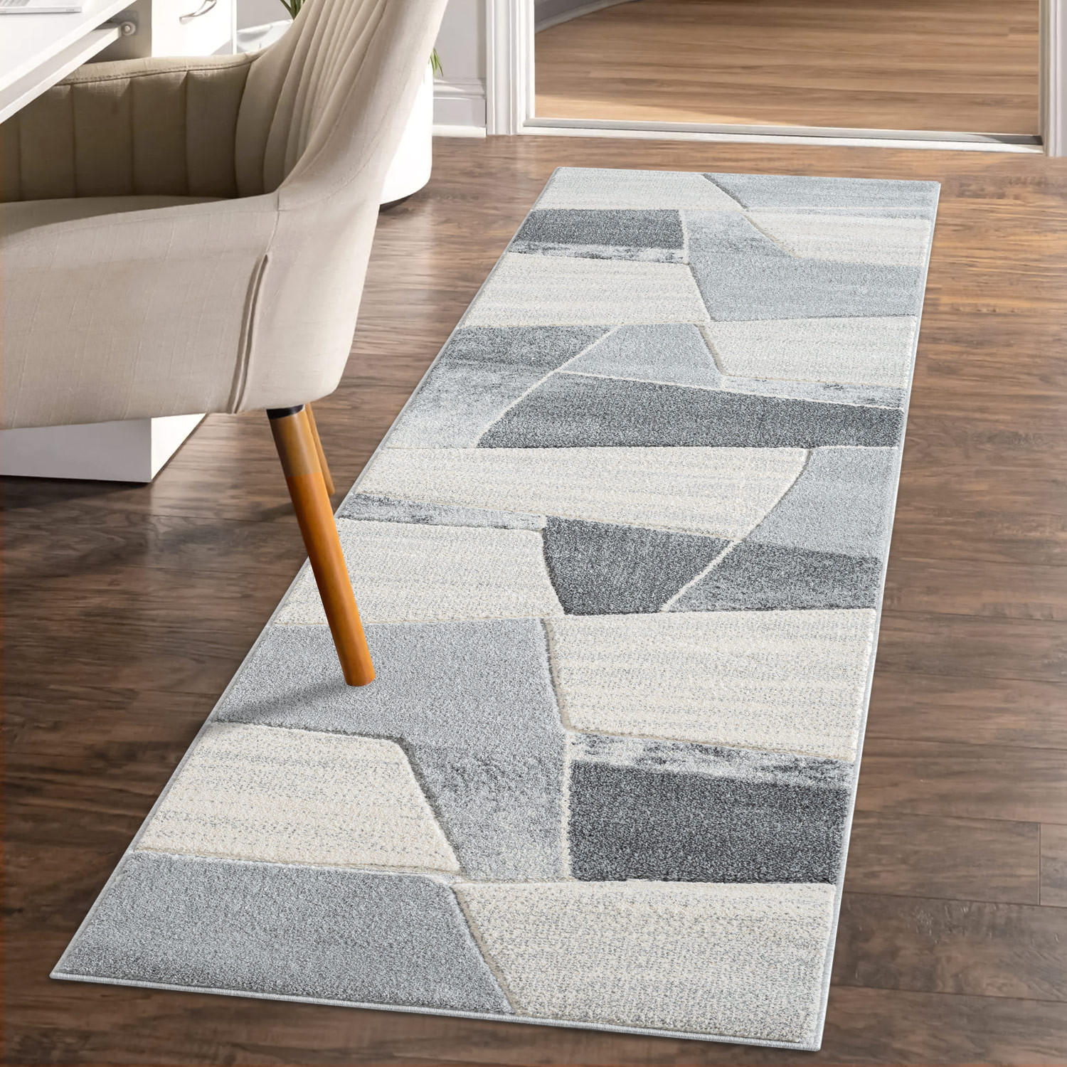 KURZFLOR-TEPPICH Bonito 9053 Grau 80x300 cm - Grau, Textil (80/300cm) - carpet city