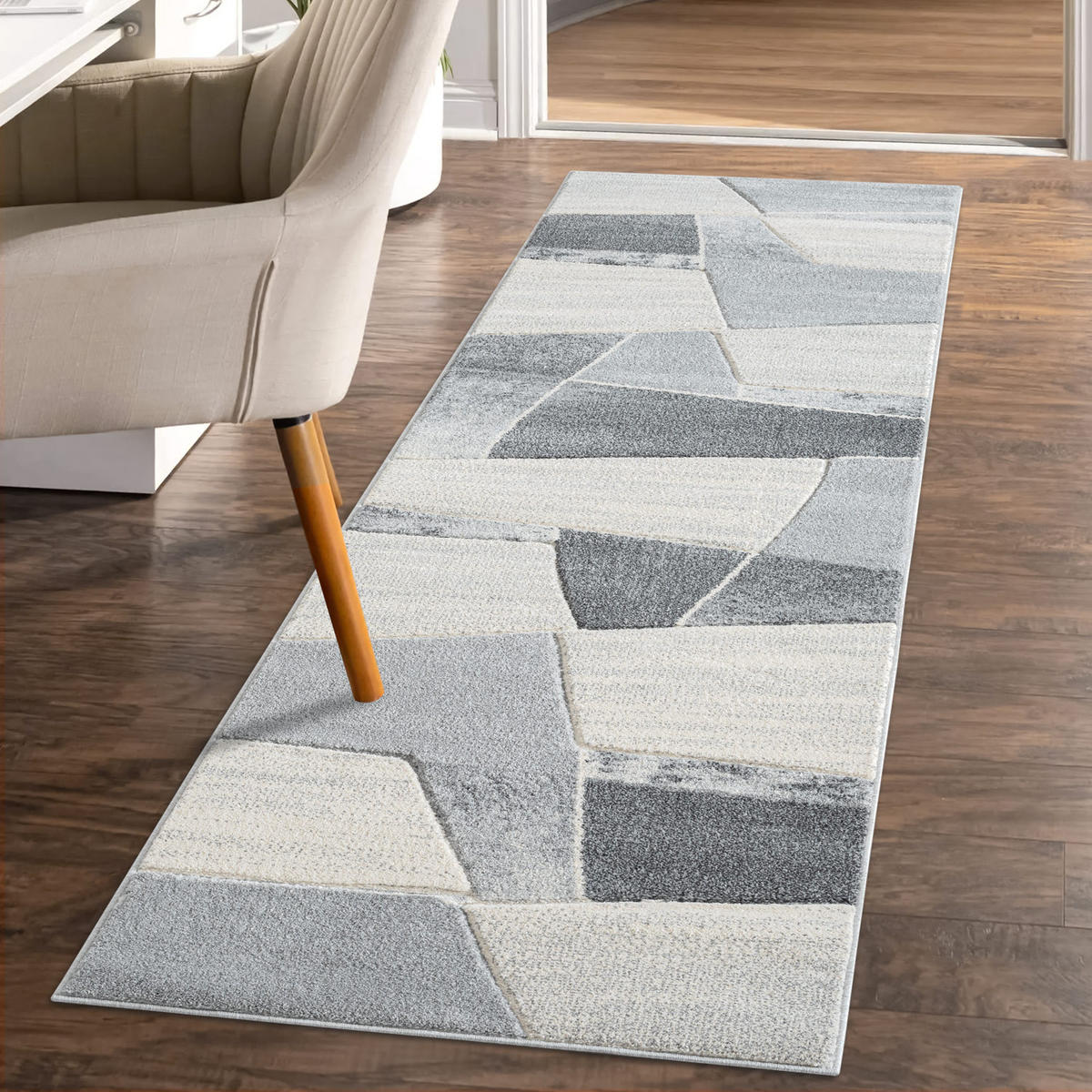KURZFLOR-TEPPICH Bonito 9053 Grau 80x300 cm - Grau, Textil (80/300cm) - carpet city