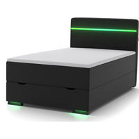 BOXBETT Ontario anthrazit 120/200 cm LED Stoff - Anthrazit, Textil (120/200cm) - wonello