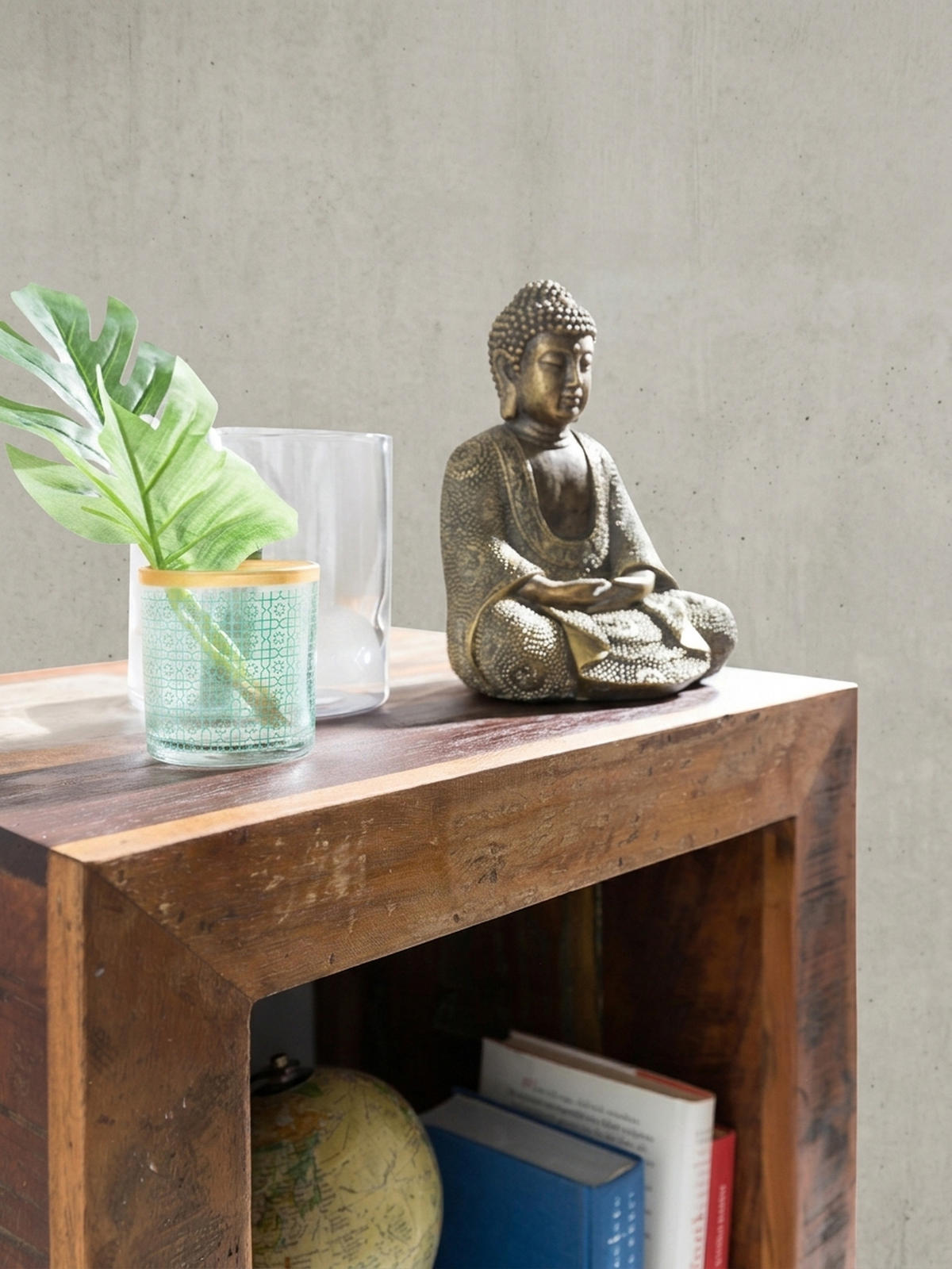 BEISTELLTISCH – Quadratisch Mango Massivholz 45x45x35 cm Shabby Chic - Braun, Holz (35/45/45cm) - KADIMA DESIGN