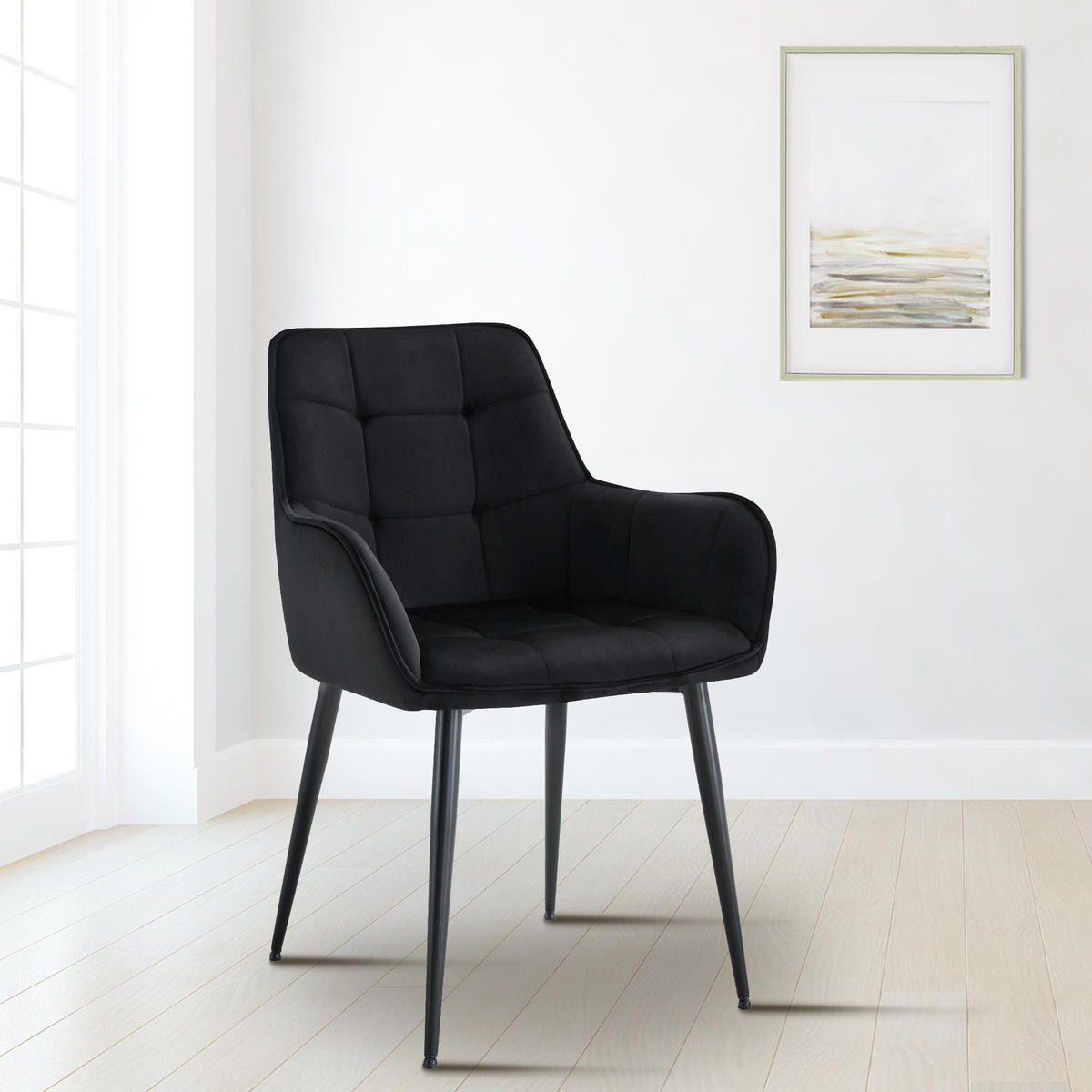 ESSZIMMERSTUHL Kunststoff schwarz - Schwarz, Kunststoff/Textil (58/86/62cm) - CLP