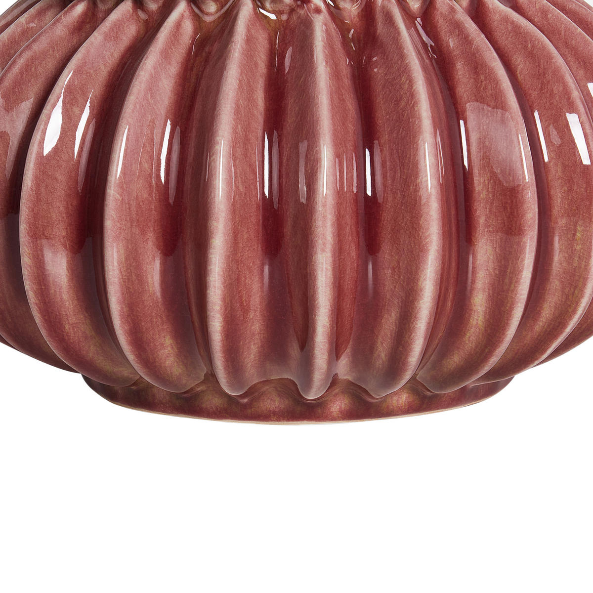 BLUMENVASE Steinzeug rot Watermoss - Rot, Keramik (28cm) - Beliani
