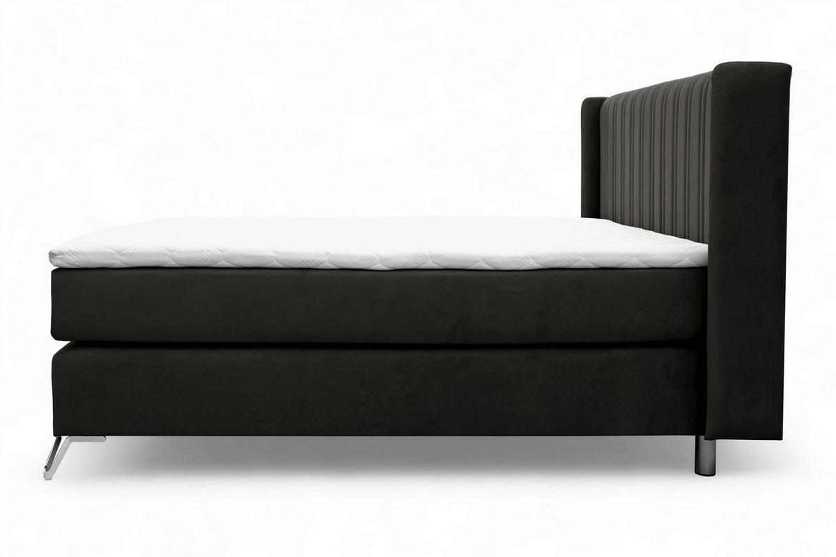 BOXSPRINGBETT Agnus - Schwarz, Holzwerkstoff/Textil (120/200cm) - Fun Möbel