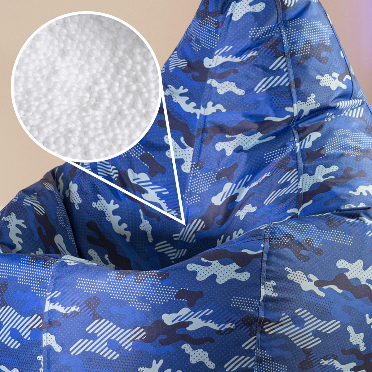 SITZSACK Gaming Camouflage - Blau, Textil (90/73/84cm) - icon