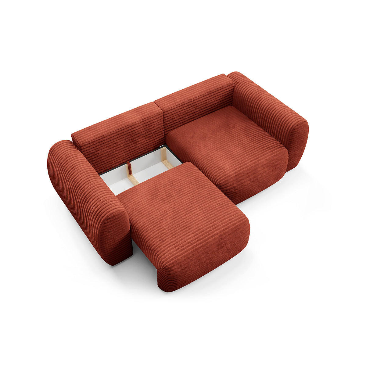 SOFA Camilla 3 Sitzplätze Terracotta - Orange, Holz (266/95/121cm) - Petits-meubles