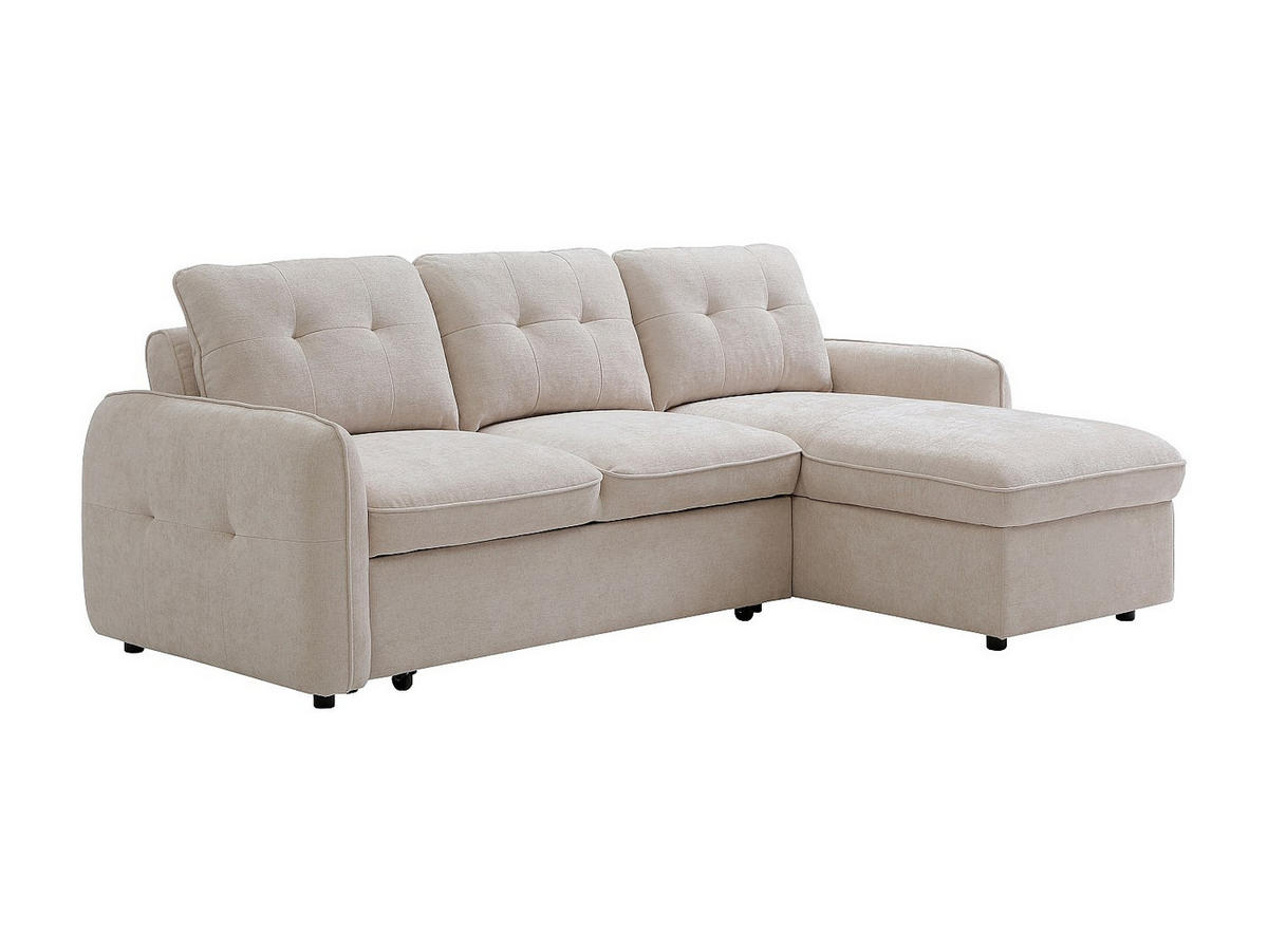 SCHLAFSOFA - 4 Personen - stoff - beige Pobava - Beige, Kunststoff/Textil (236/89/158cm) - Vente-Unique