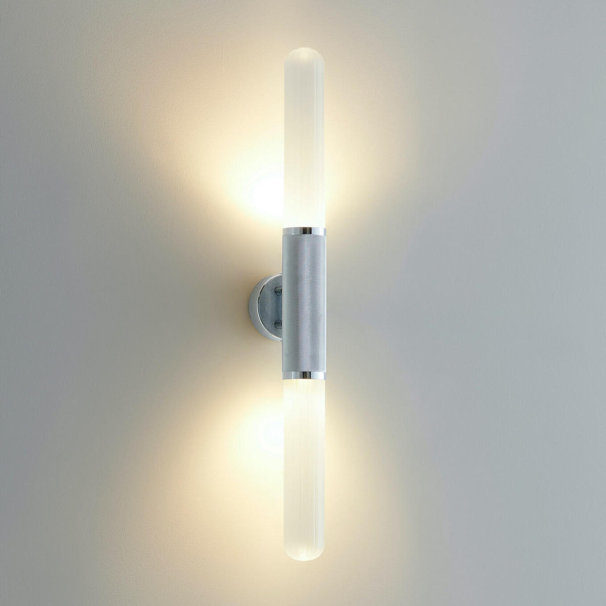 WANDLEUCHTE Hita, Silber/Chrom, 74cm - Chromfarben, Glas (12/74/74cm) - KOSILUM