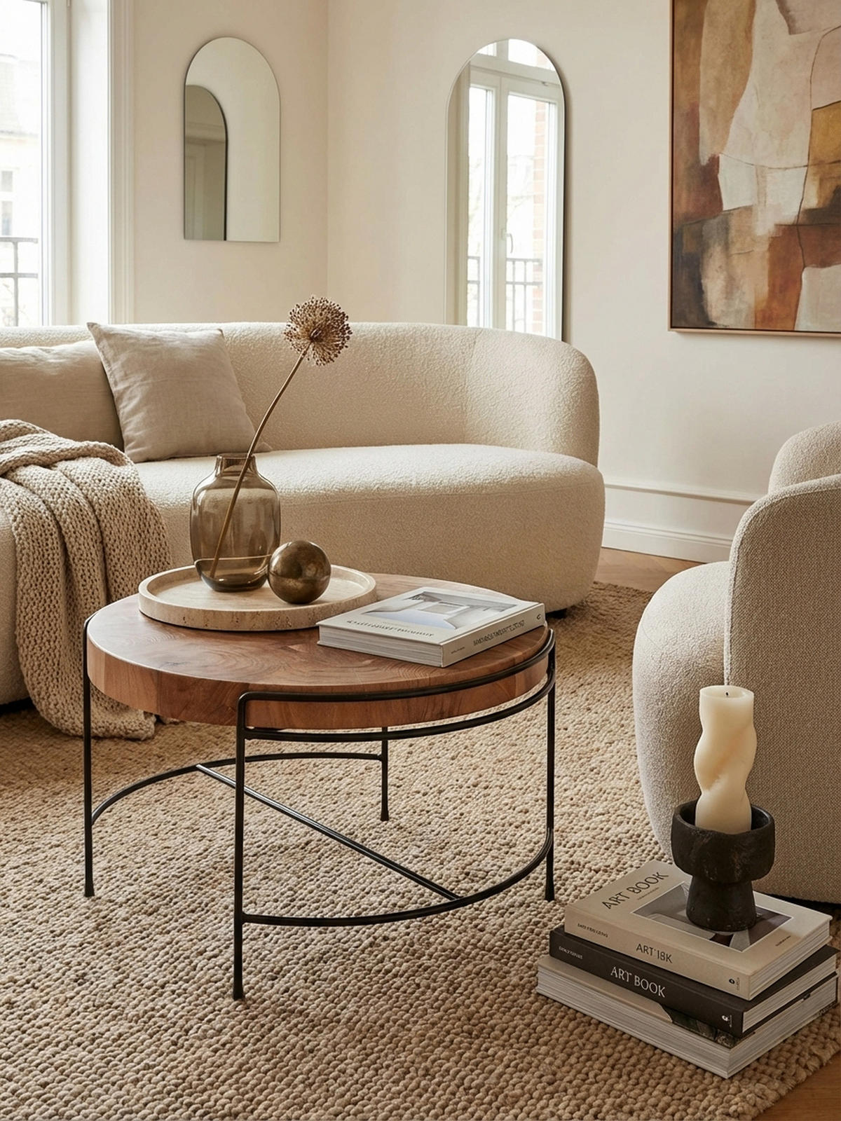 COUCHTISCH Industrial, Akazienholz Mattschwarz Metallgestell, 62x40x62 cm - Beige/Schwarz, Holz/Metall (62/62/40cm) - KADIMA DESIGN