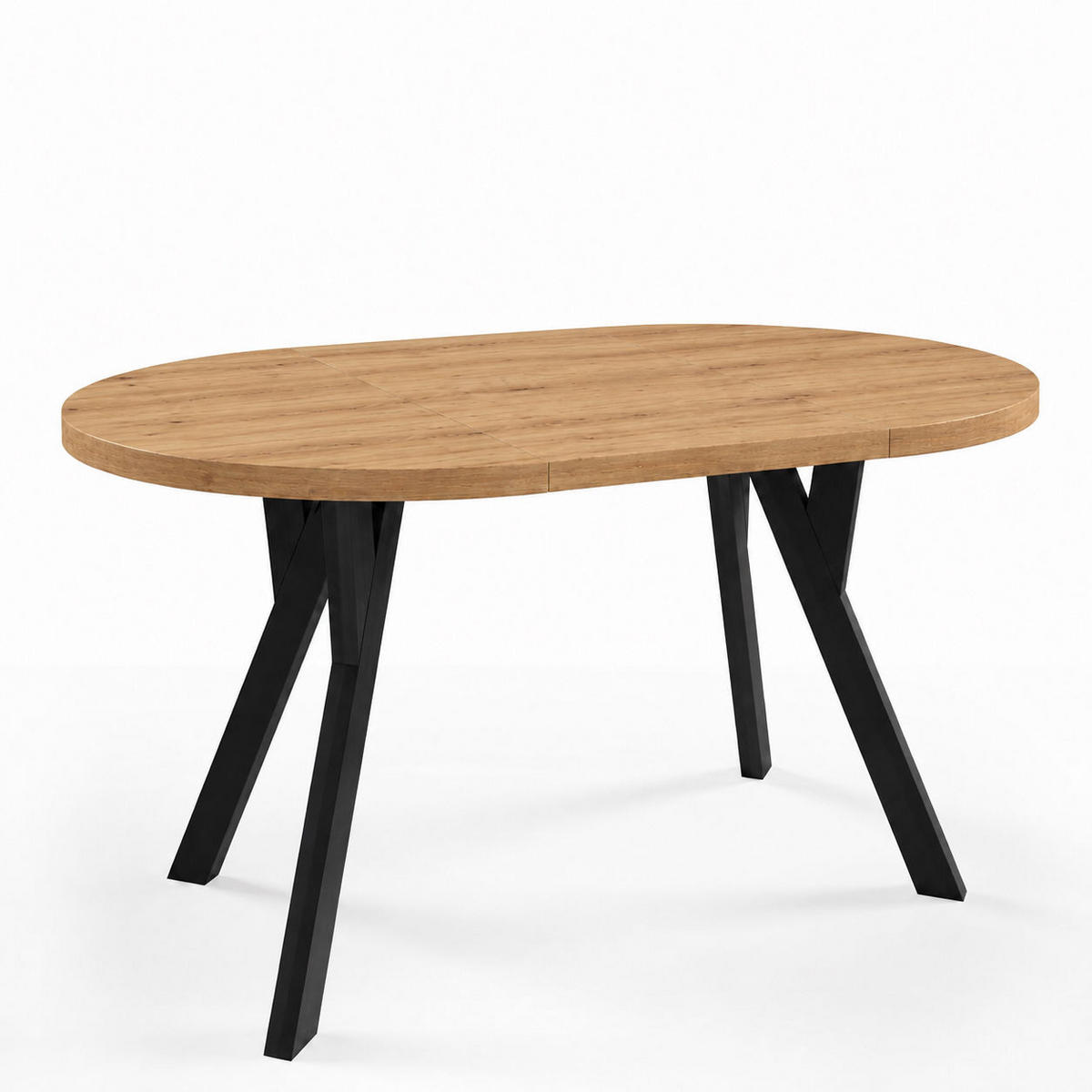 ESSTISCH ausziehbar rund 100-140 cm ATO Craft, Auszugstisch mit Einlegeplatte - Schwarz/Braun, Holzwerkstoff (100/100/77cm) - VENASI MÖBEL