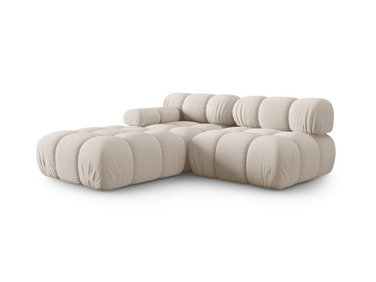 SOFA modular links Bellis aus 3D-Stoff leichtes beige 4 Sitzplätze - Creme, Textil (94/70/282cm) - Micadoni