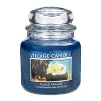 DUFTKERZE Tropical Getaway Blau 411g Glas, Aromakerze, Raumduftkerze, Duftglas, Wellnesskerze, Duftwachs, Wohndeko, Kokosduft, Tropenduft, Geschenkide - Blau, Glas/Paraffin (13cm) - Village Candle