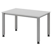 SCHREIBTISCH Serie-Q Gestell: Silber 80/120/74 cm in Grau - Grau, Holzwerkstoff (80/120/74cm) - bümö
