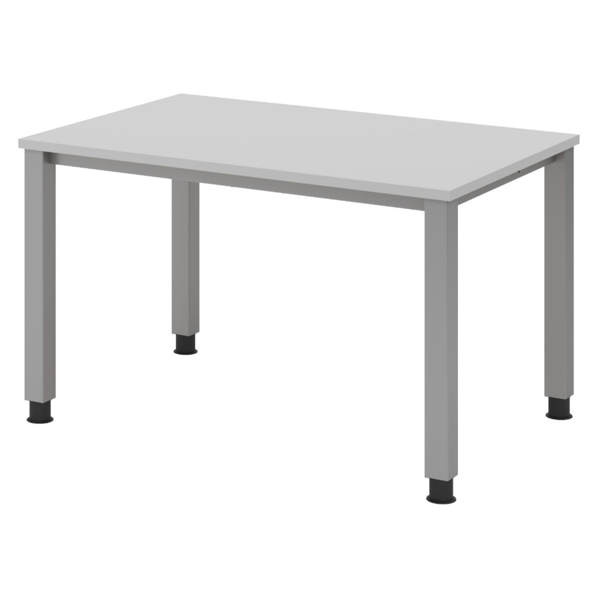 SCHREIBTISCH Serie-Q Gestell: Silber 80/120/74 cm in Grau - Grau, Holzwerkstoff (80/120/74cm) - bümö