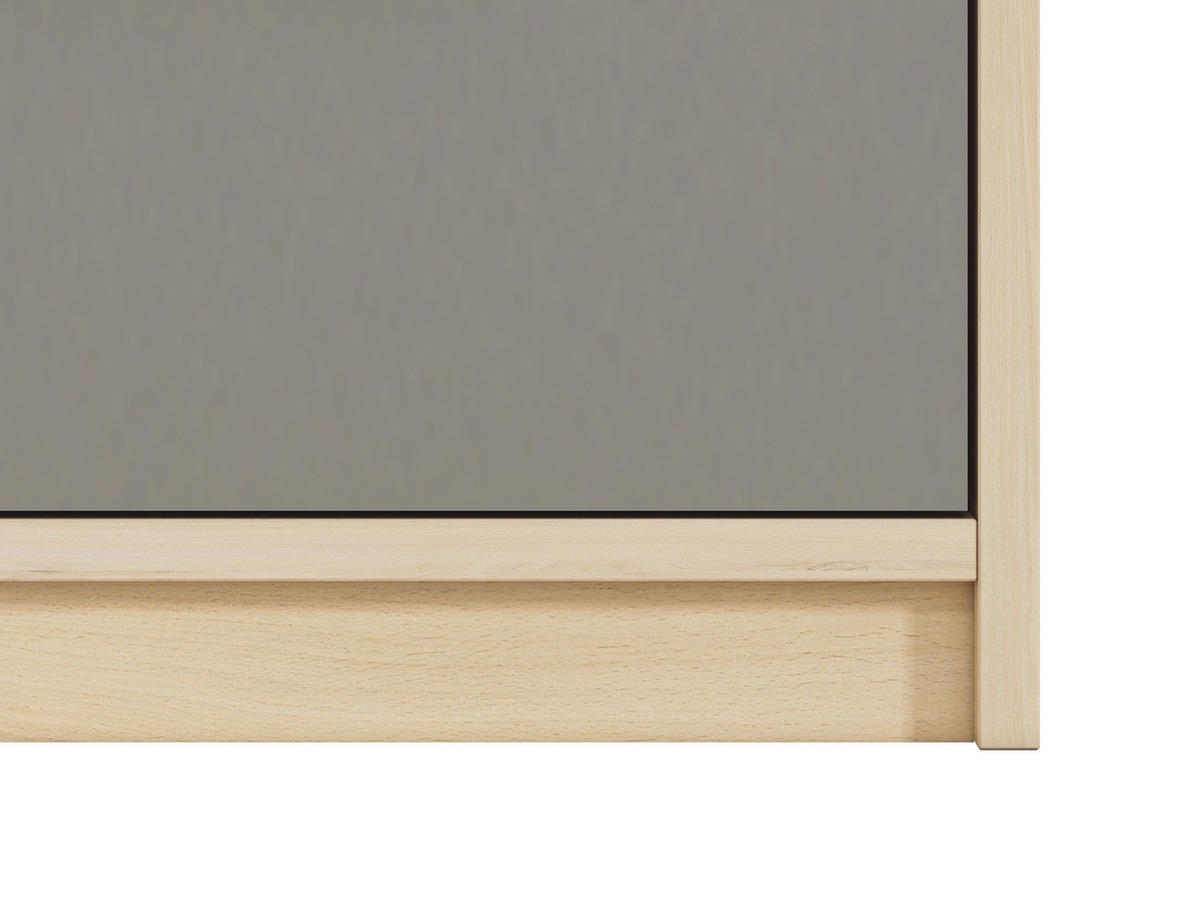 KOMMODE Drop Fjord Buche / weiß / grau - Braun/Grau, Holz/Holzwerkstoff (92/94/40cm) - Feldmann-Wohnen