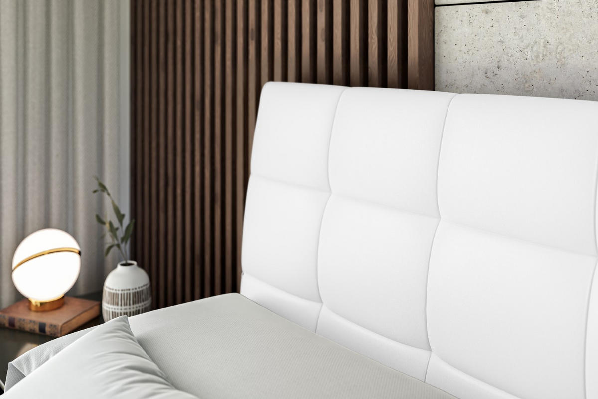 BOXSPRINGBETT APO KING - 180 x 200 - H3/H4 - Weiß Hochglanz - Weiß Hochglanz, Holzwerkstoff (180/200cm) - ALTDECOR