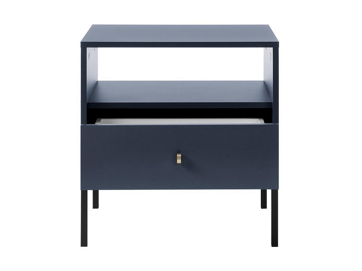 2ER-SET Nachttische mit 1 Schublade & 1 Ablage - Blau - BOGDAN - Blau, Holz (54/56/39cm) - Vente-Unique